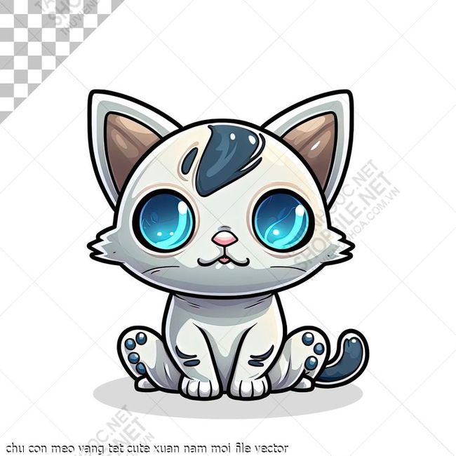 chu con meo vang tet cute xuan nam moi file vector